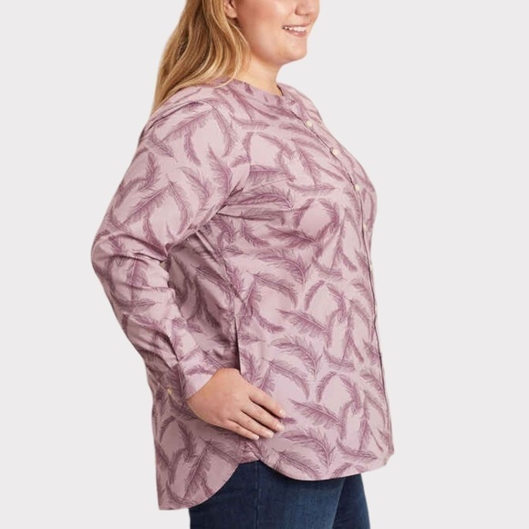 Duluth Trading Co Plus Wrinklefighter Tunic Top Blue Bird Print NWT - Picture 15 of 16